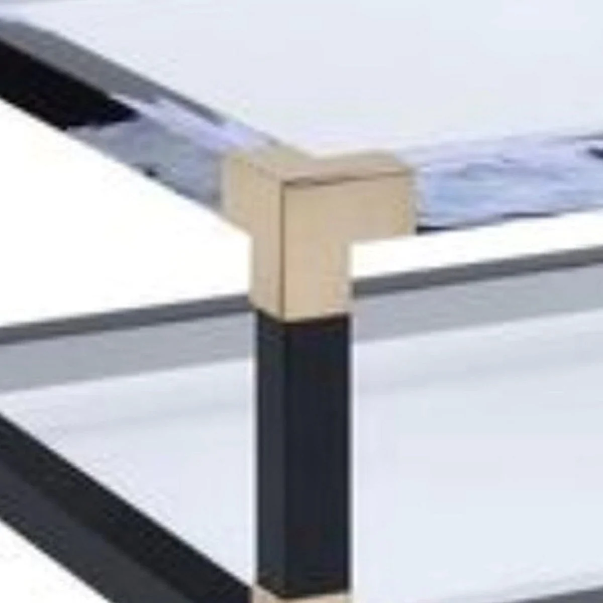 Benzara 34 Inch Glass Top Rectangular Metal Coffee Table, Black BM186275 - Image 3