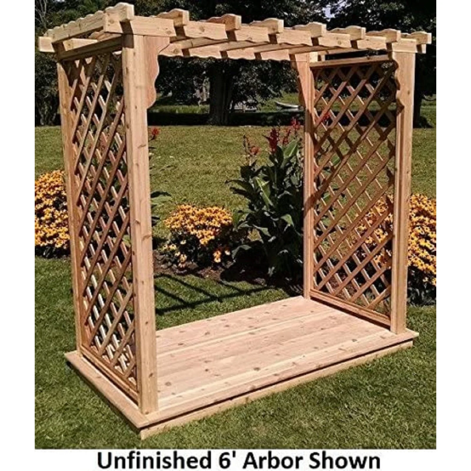 A & L Furniture Amish Handcrafted Cedar Wood Covington Arbor & Deck - Image 2