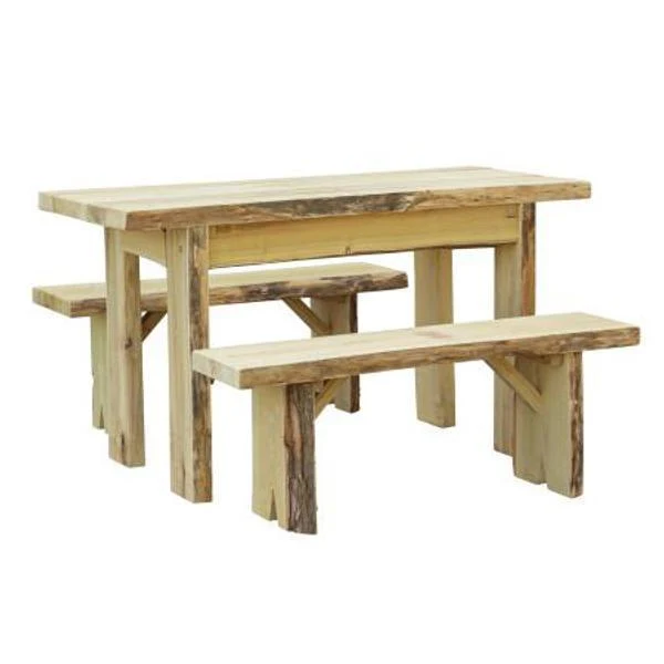 A & L Furniture Autumnwood Table with 2 Wildwood Benches - Image 5