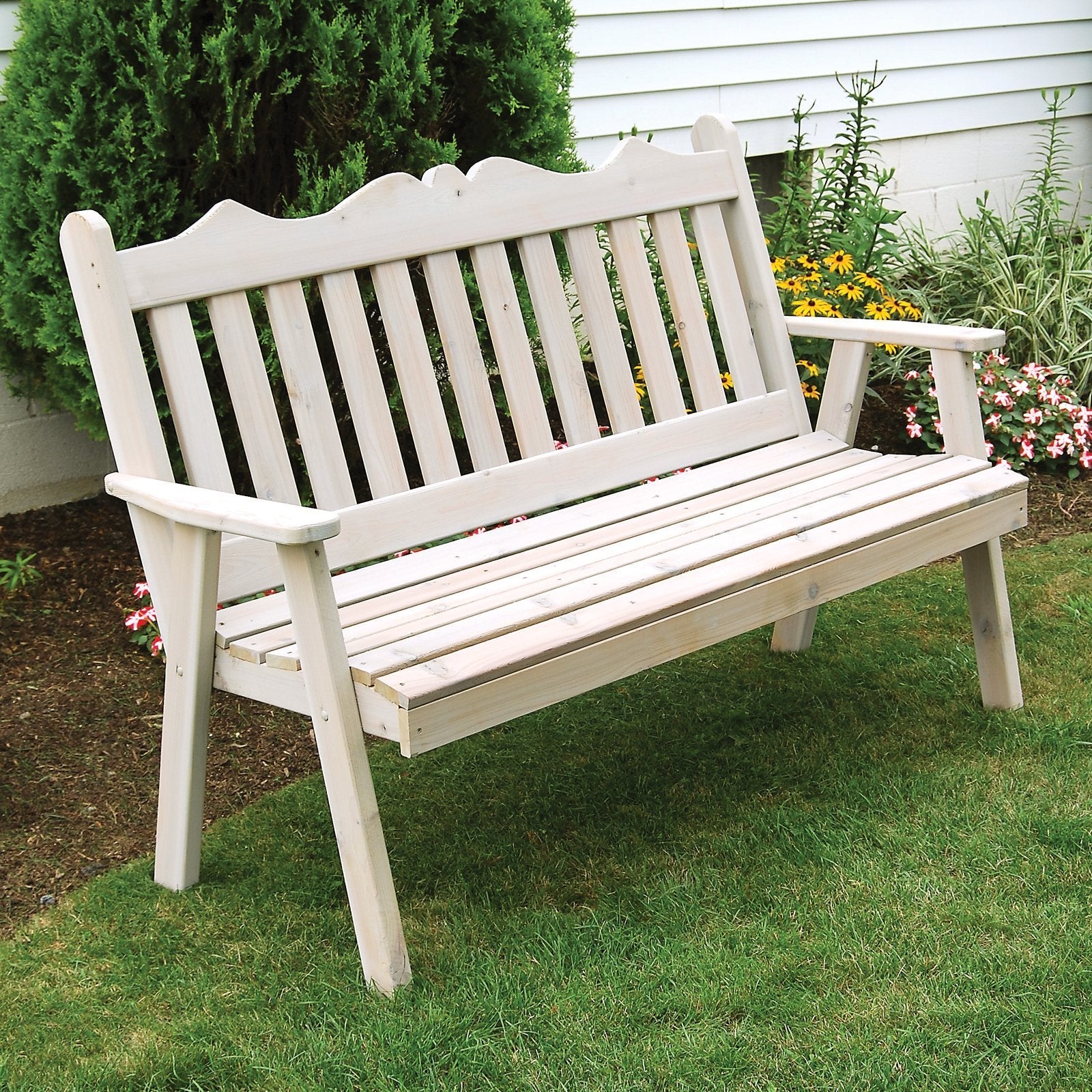A & L Furniture Cedar Royal English Garden Bench - Image 3