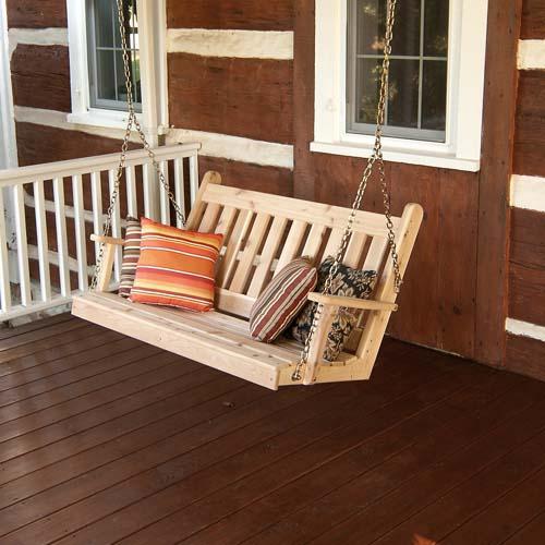 A & L Furniture Cedar Traditional English Swing