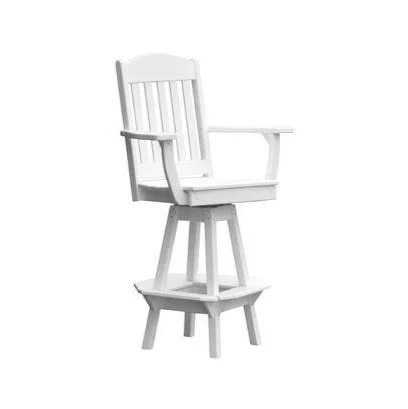 A & L Furniture Classic Swivel Bar Chair w/ Arms - Image 3