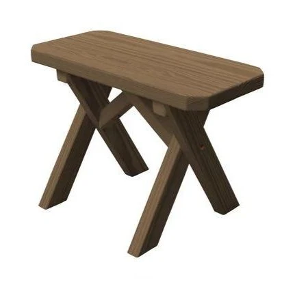 A & L Furniture Crossleg Pine Bench Only - Image 6