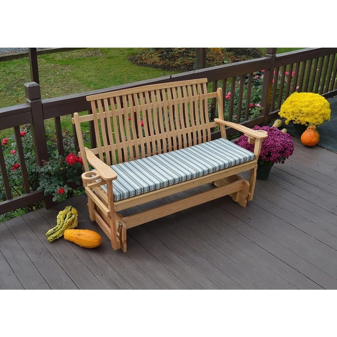 A & L Furniture Handcrafted Amish Bent Oak Glider - Image 3