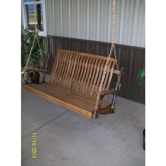 A & L Furniture Hickory Porch Swing (Chains Included) - Image 3