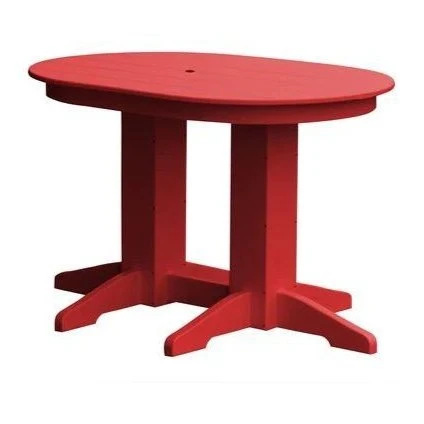 A & L Furniture Oval Dining Table- Specify for FREE 2" Umbrella Hole - Image 4