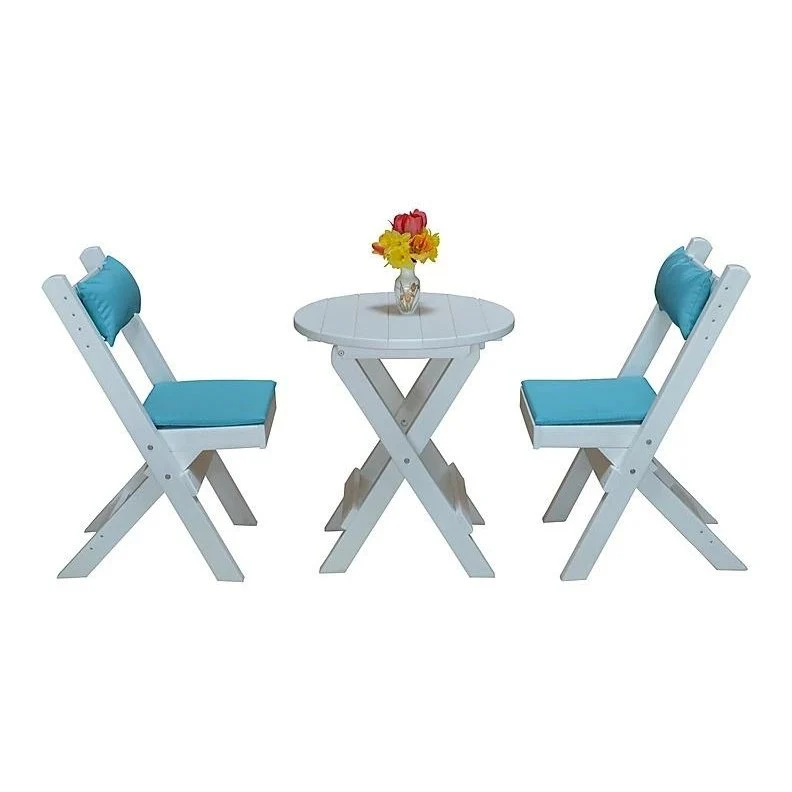 A & L Furniture Poly Coronado Round Folding Bistro Sets - Image 11