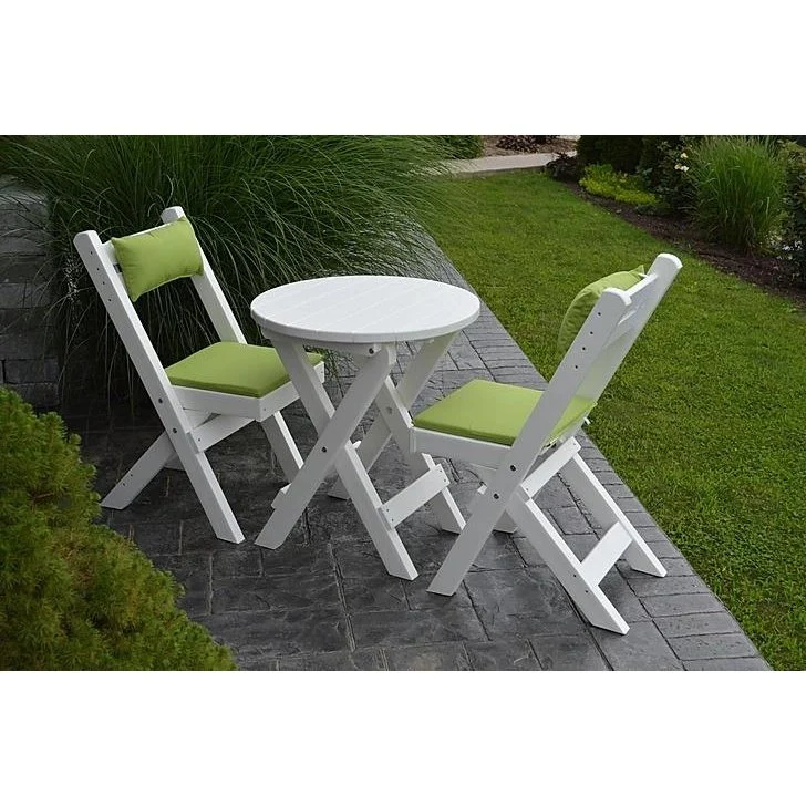 A & L Furniture Poly Coronado Round Folding Bistro Sets - Image 12