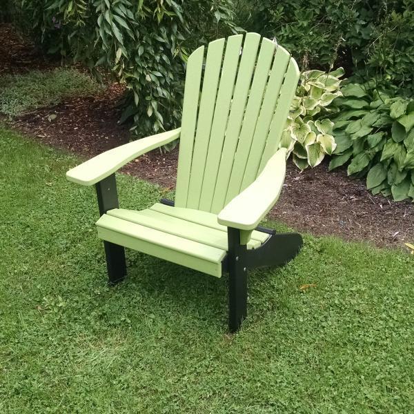 A & L Furniture Poly Fanback Adirondack Chair w/Black Frame - Image 6