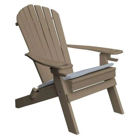 A & L Furniture Poly Folding Adirondack Chair w/2 Cupholders - Image 13