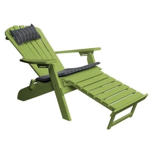 A & L Furniture Poly Folding/Reclining Adirondack Chair w/ Pullout Ottoman - Image 7