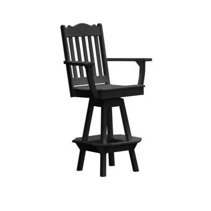A & L Furniture Royal Swivel Bar Chair w/ Arms - Image 4
