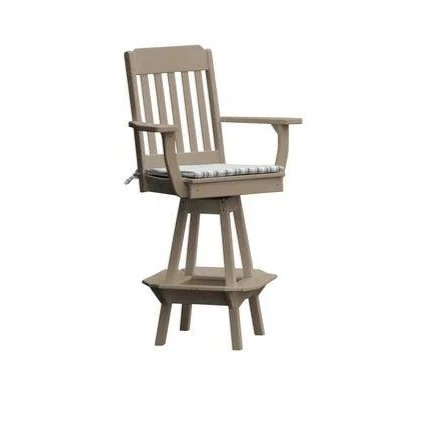 A & L Furniture Traditional Swivel Bar Chair w/ Arms - Image 10