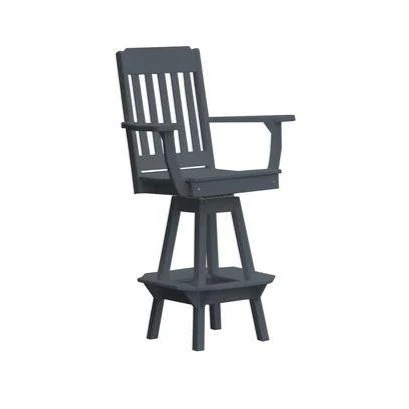 A & L Furniture Traditional Swivel Bar Chair w/ Arms - Image 11