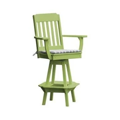A & L Furniture Traditional Swivel Bar Chair w/ Arms - Image 12