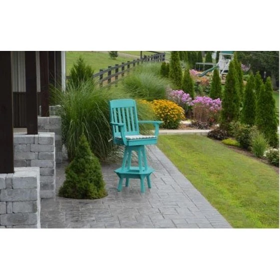 A & L Furniture Traditional Swivel Bar Chair w/ Arms - Image 13