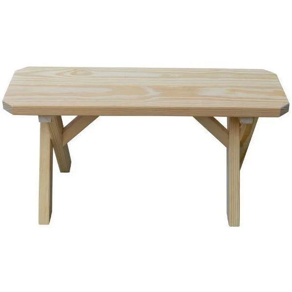 A & L Furniture Yellow Pine Wood Dining Rustic Farmhouse Crossleg Bench - Image 3