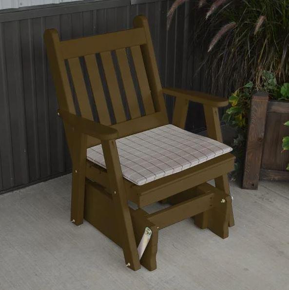 A & L Furniture Yellow Pine Traditional English Glider Chair - Image 8