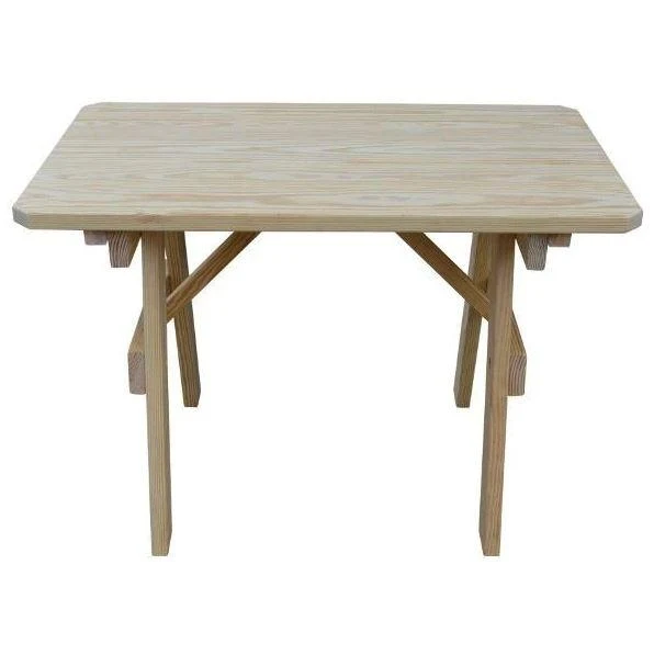 A & L Furniture Yellow Pine Traditional Table Only Unfinished - Image 6