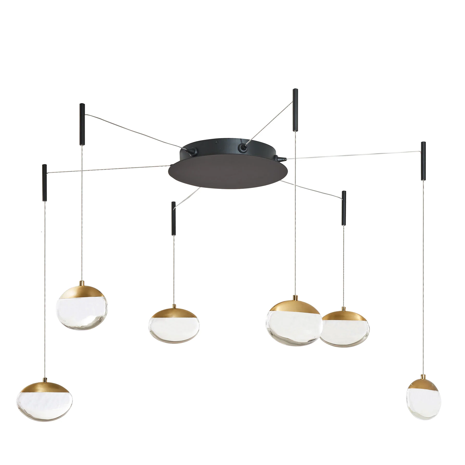 Abra Lighting Athena 6-Light Octopus Pendant with Teardrop Crystal 10063PN - Image 2
