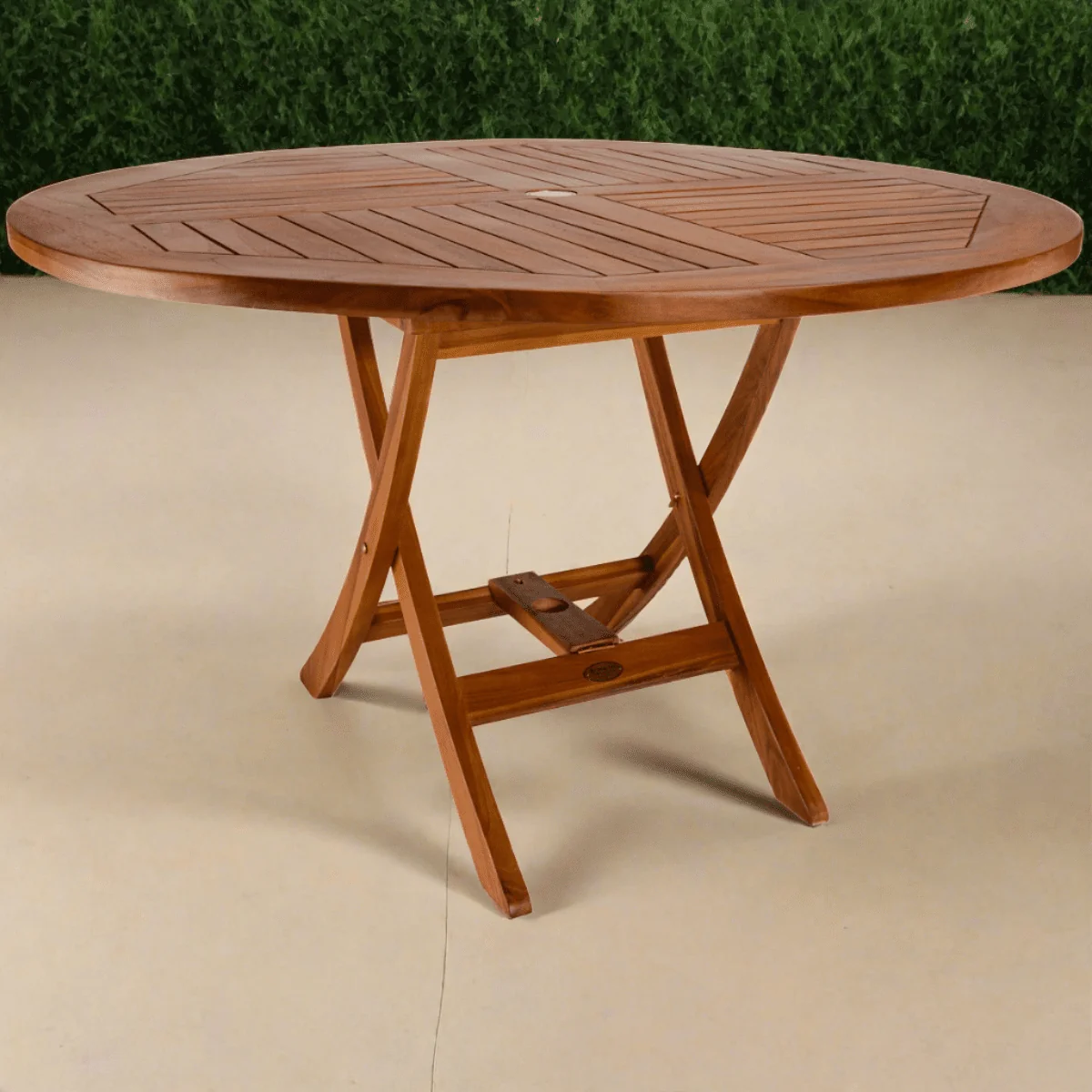 All Things Cedar 4-ft Teak Round Folding Table TR48