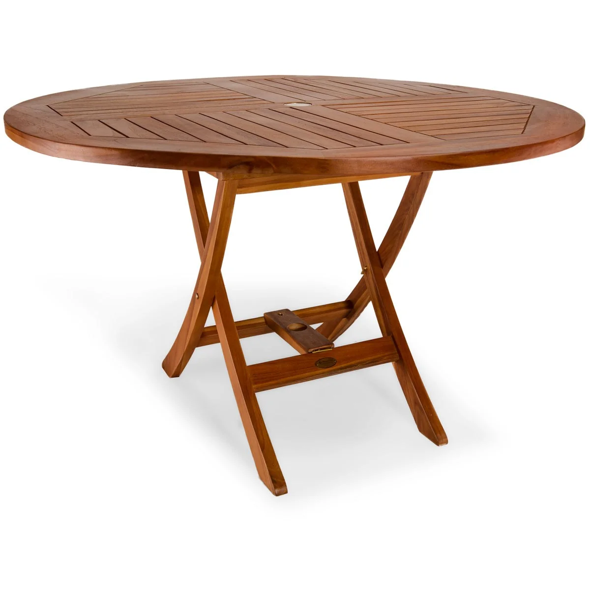 All Things Cedar 4-ft Teak Round Folding Table TR48 - Image 2