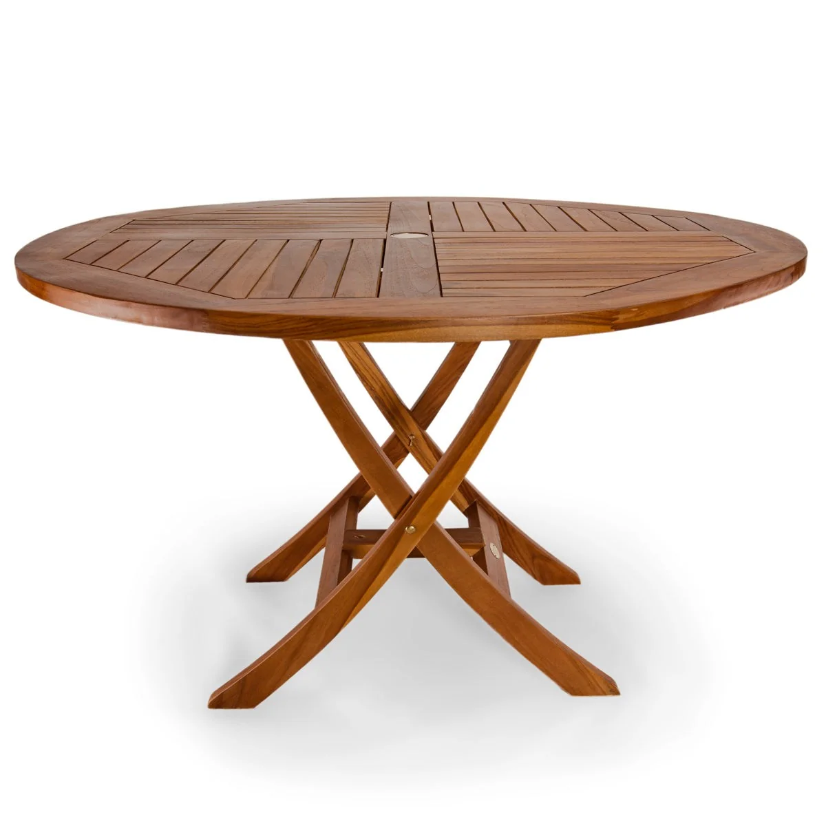 All Things Cedar 4-ft Teak Round Folding Table TR48 - Image 3