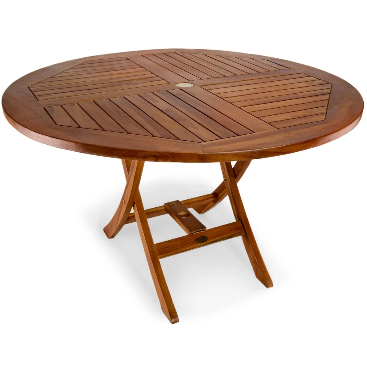 All Things Cedar 4-ft Teak Round Folding Table TR48 - Image 4
