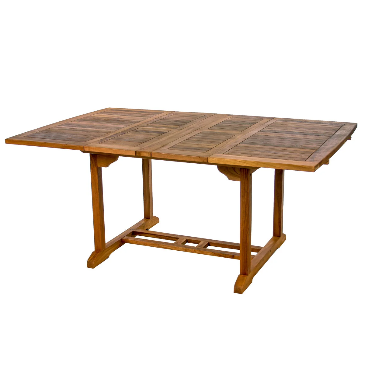 All Things Cedar 5-Piece Butterfly Extension Table Stacking Chair Set with Blue Cushions TD72-24-B - Image 3