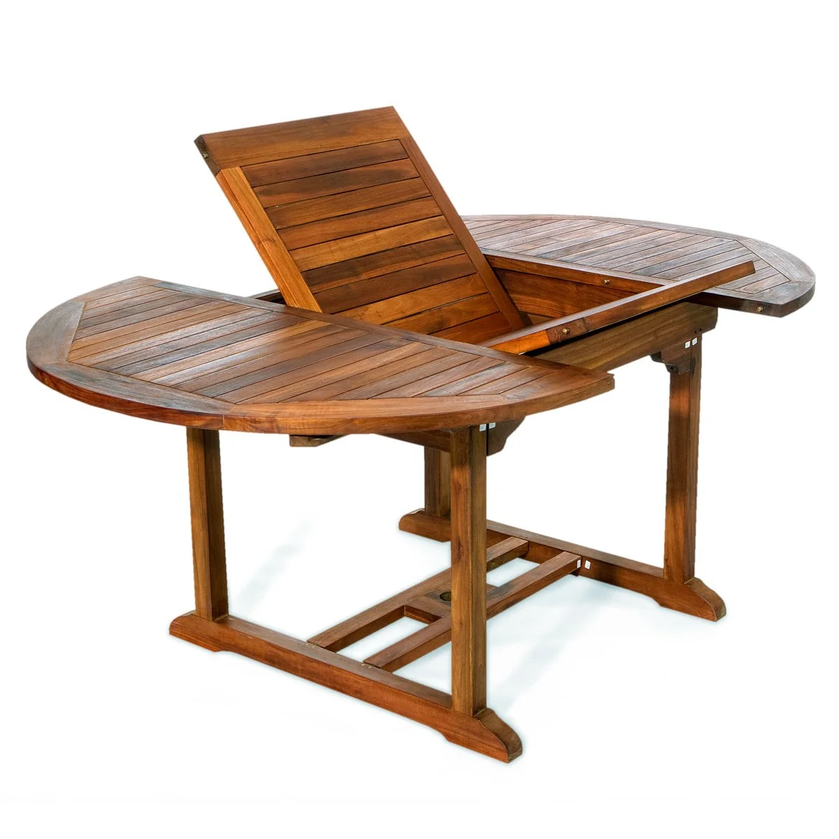 All Things Cedar 5-Piece Oval Extension Table Dining Chair Set with Red Cushions TE70-20-R - Image 3