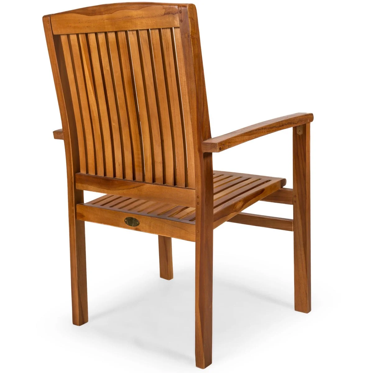 All Things Cedar 5-Piece Oval Extension Table Stacking Chair Set with White Cushions TE70-24-W - Image 7