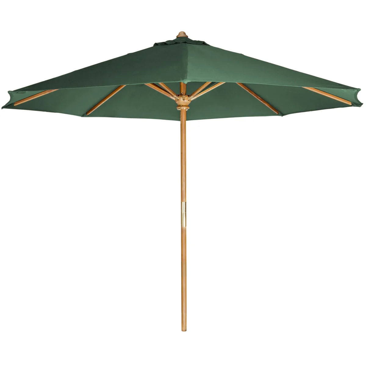 All Things Cedar 6-Piece 4-ft Teak Round Folding Table Set with Green Umbrella TT6P-R-G - Image 5