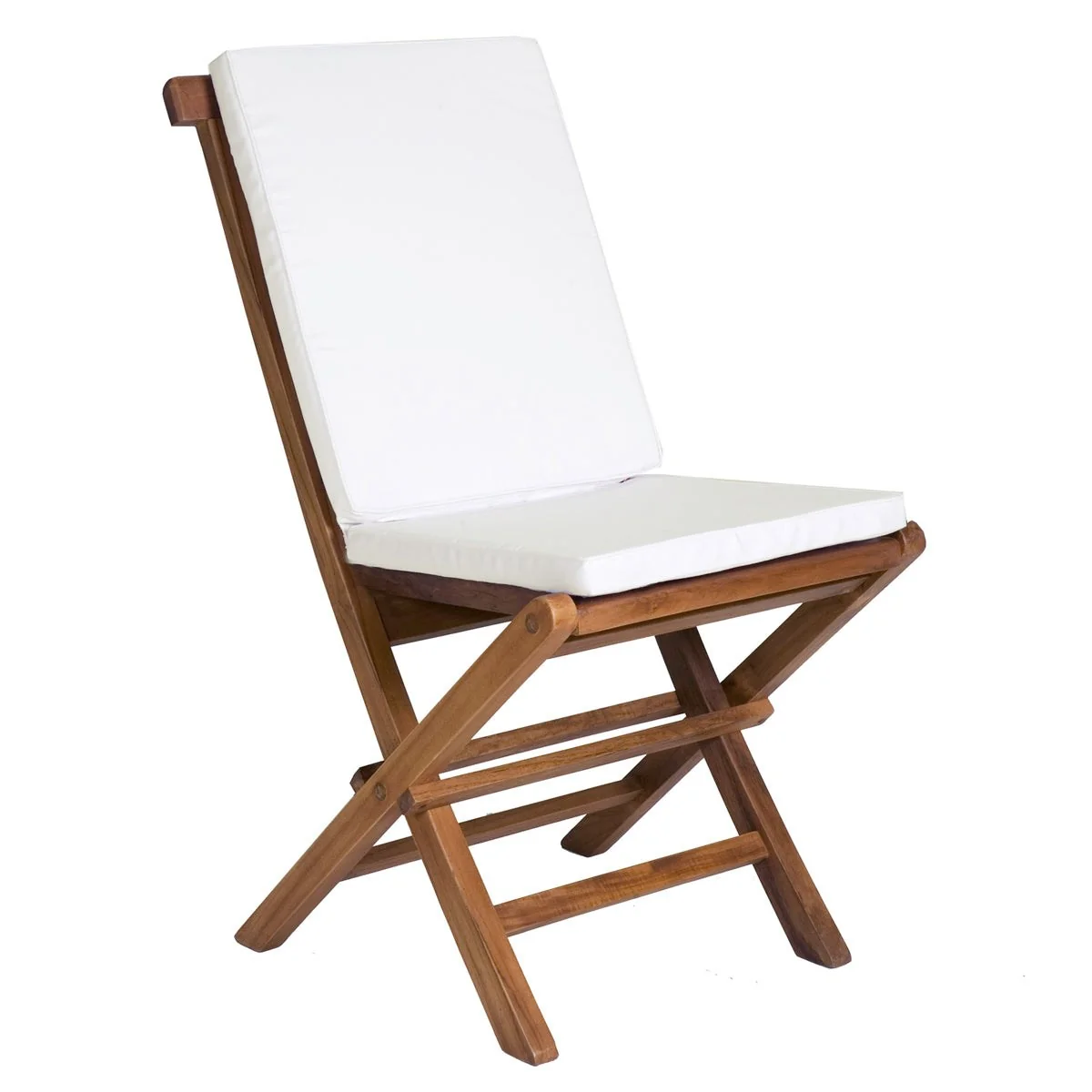 All Things Cedar 9-Piece Butterfly Extension Table Folding Chair Set with White Cushions TD72-22-W - Image 5