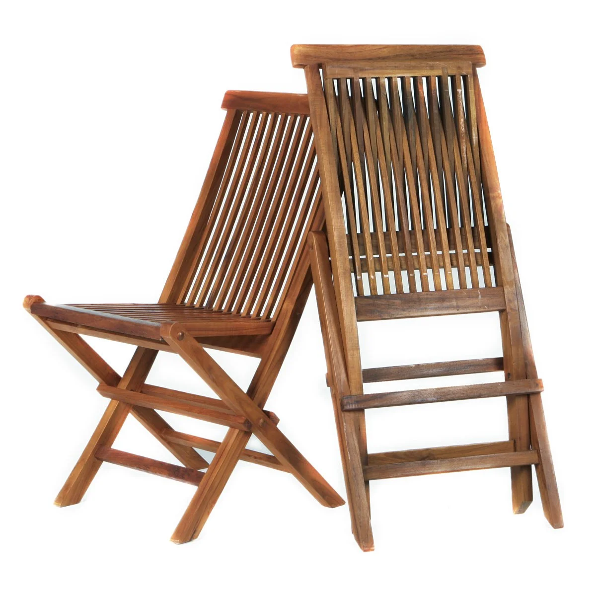 All Things Cedar Folding Chair Set with Red Cushions TF22-2-R - Image 3