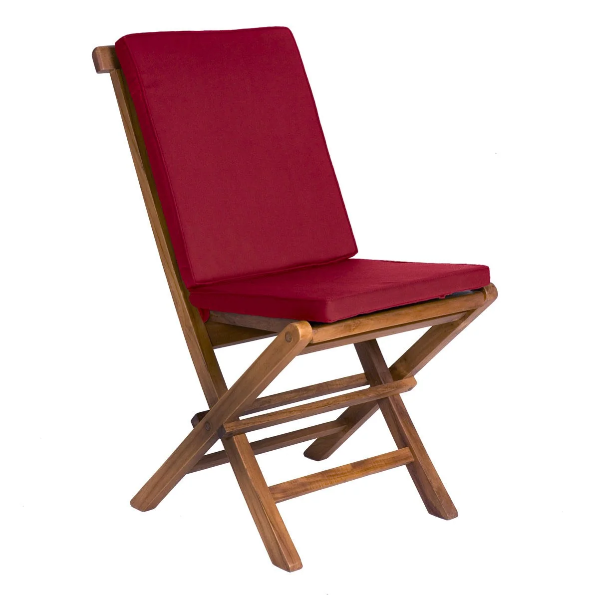 All Things Cedar Folding Chair Set with Red Cushions TF22-2-R - Image 4