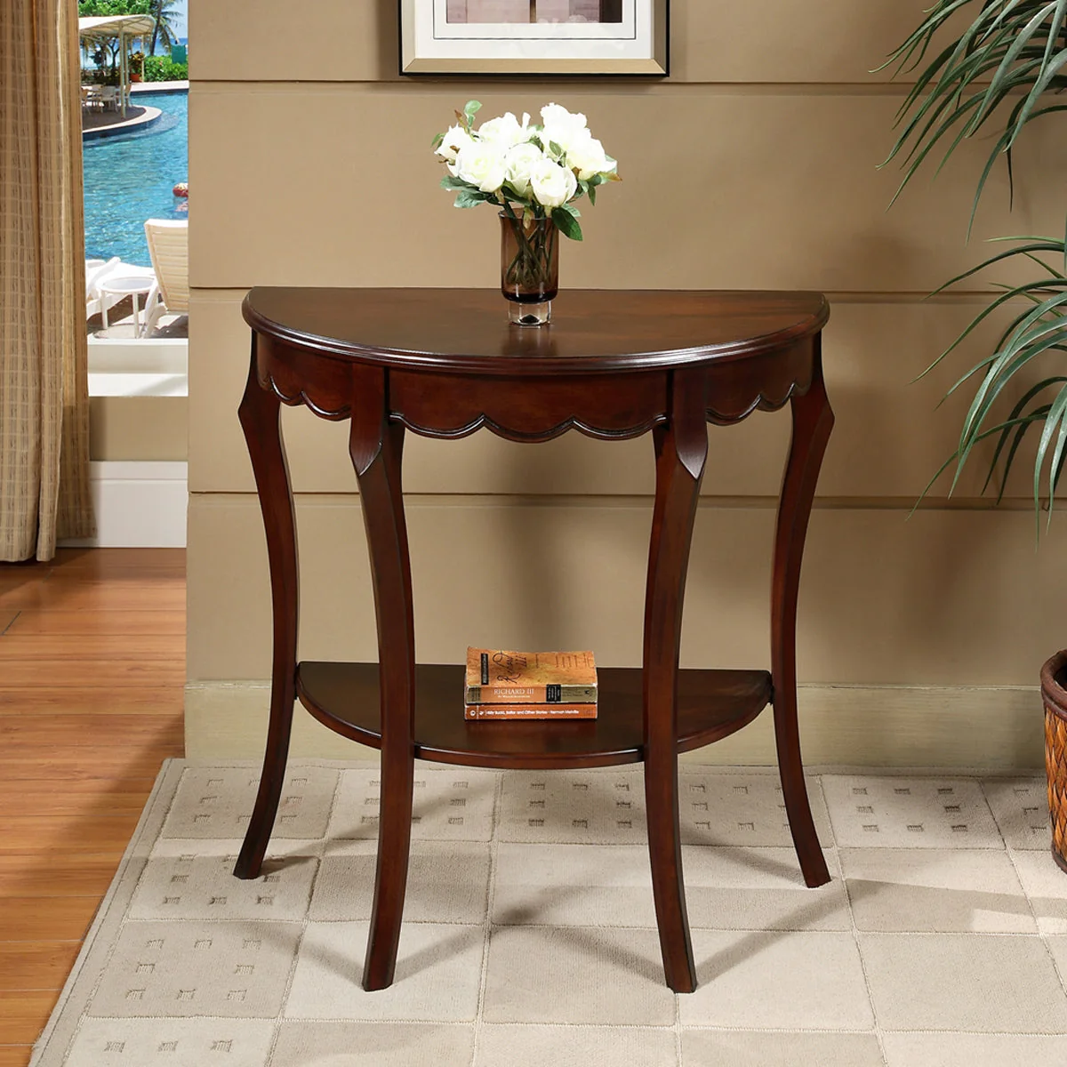 All Things Cedar Half Moon Console Table HR014