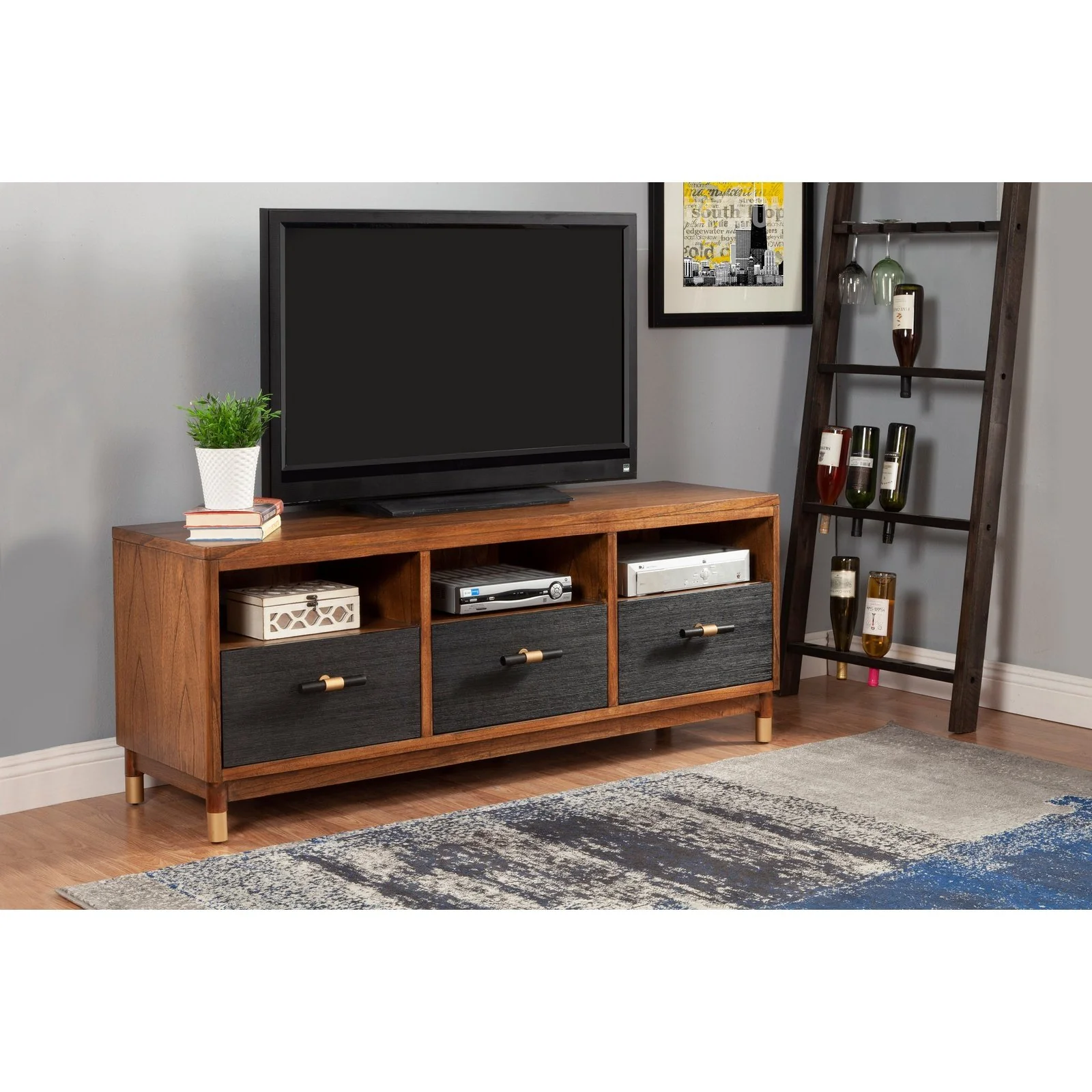 Alpine Furniture Belham 3 Drawer TV Console 1971-10 - Image 2