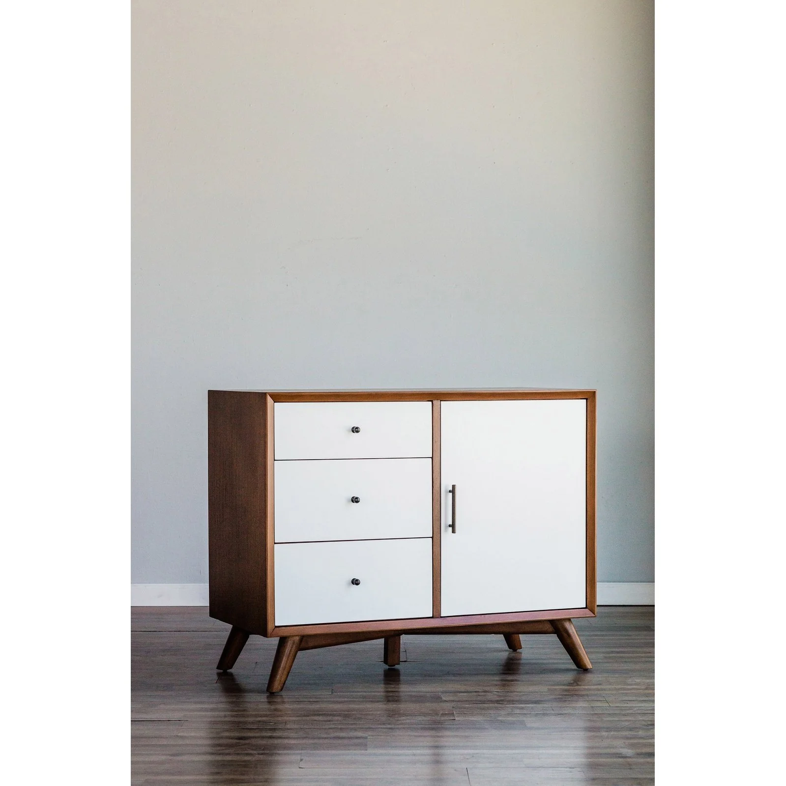 Alpine Furniture Flynn Accent Cabinet, Acorn/White 999-14 - Image 2