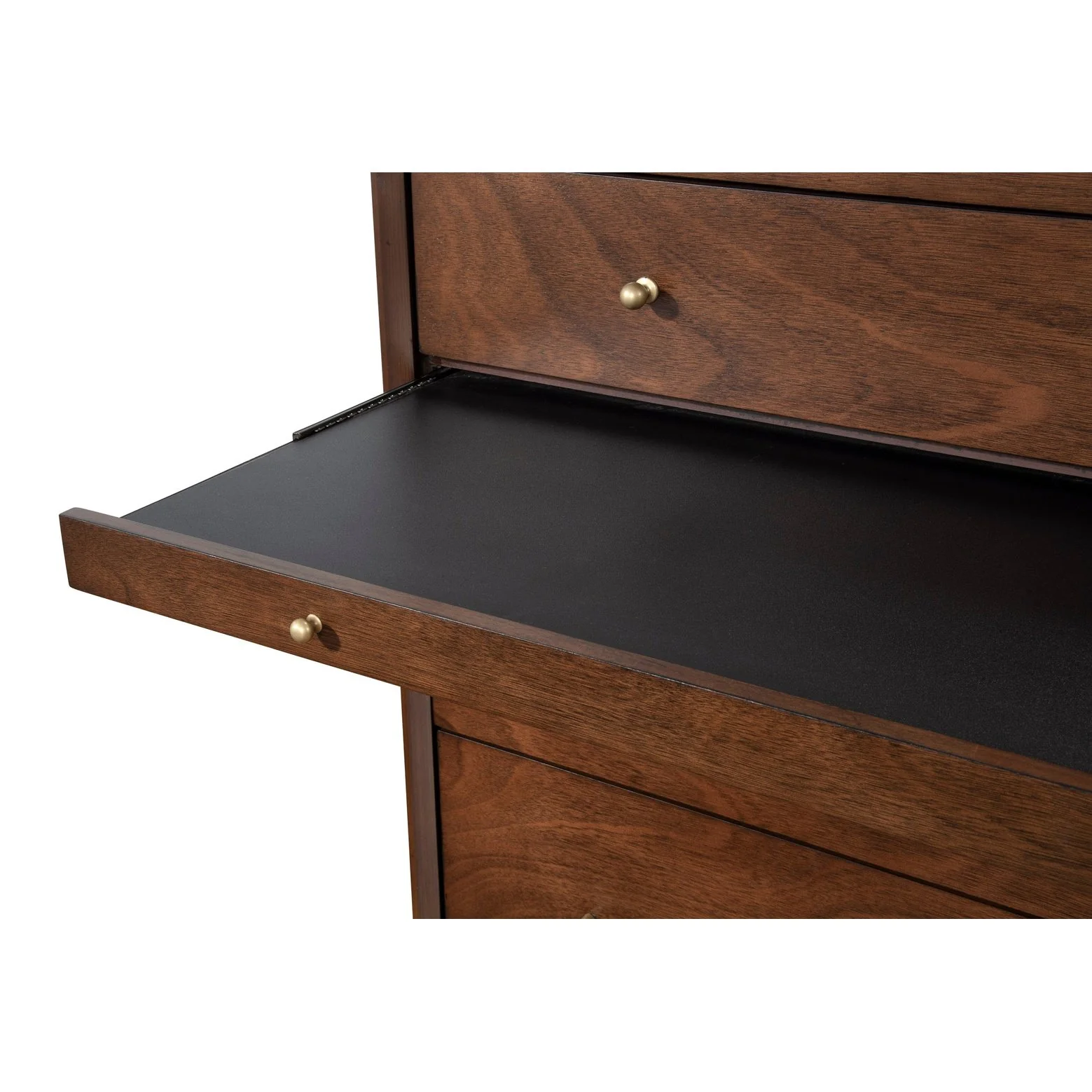 Alpine Furniture Flynn Mid Century Modern 4 Drawer Multifunction Chest w/Pull Out Tray, Walnut 966WAL-05 - Image 6
