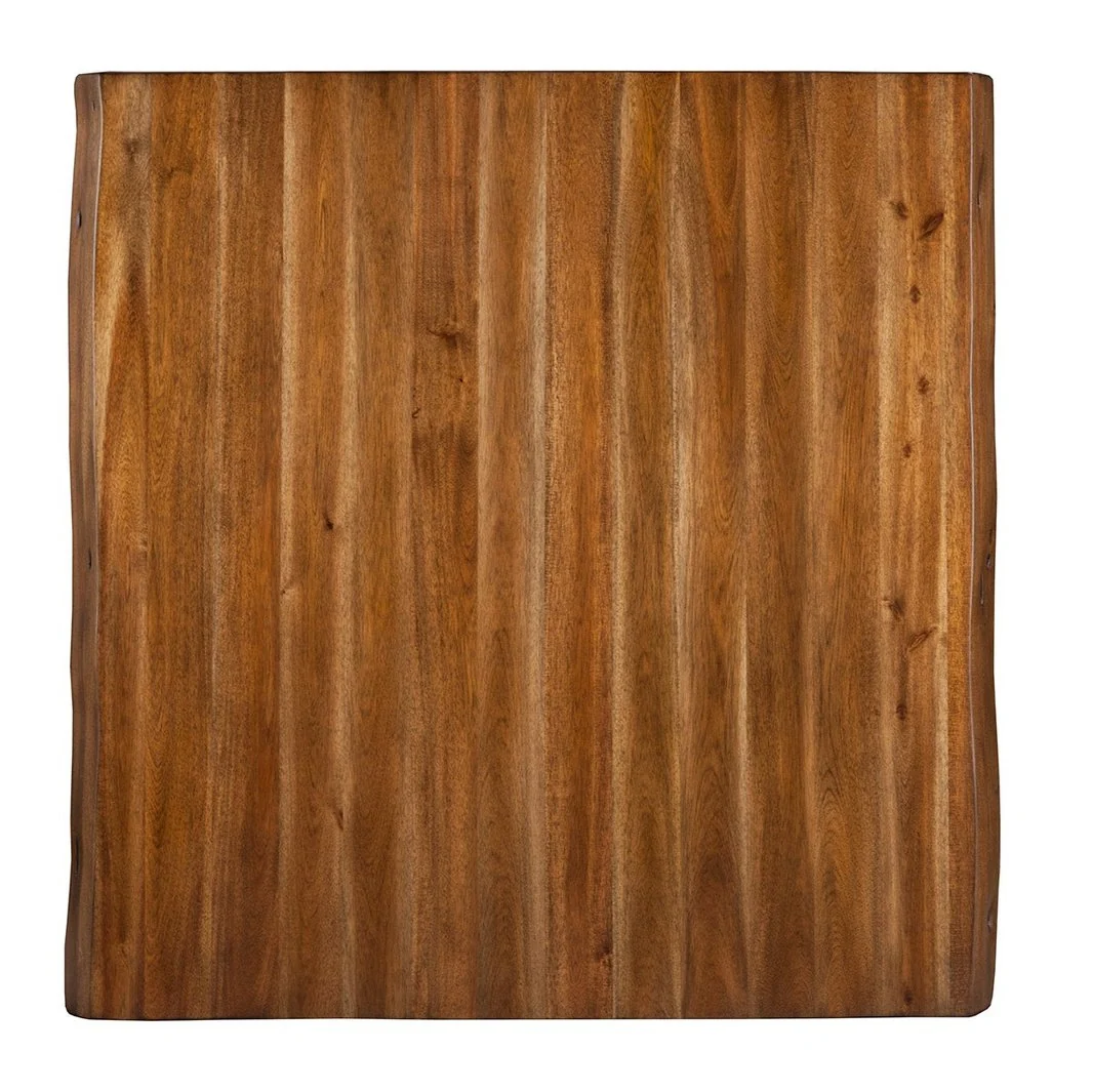 Alpine Furniture Live Edge Solid Wood Pub Table w/Metal Legs, Light Walnut 1968-48 - Image 3
