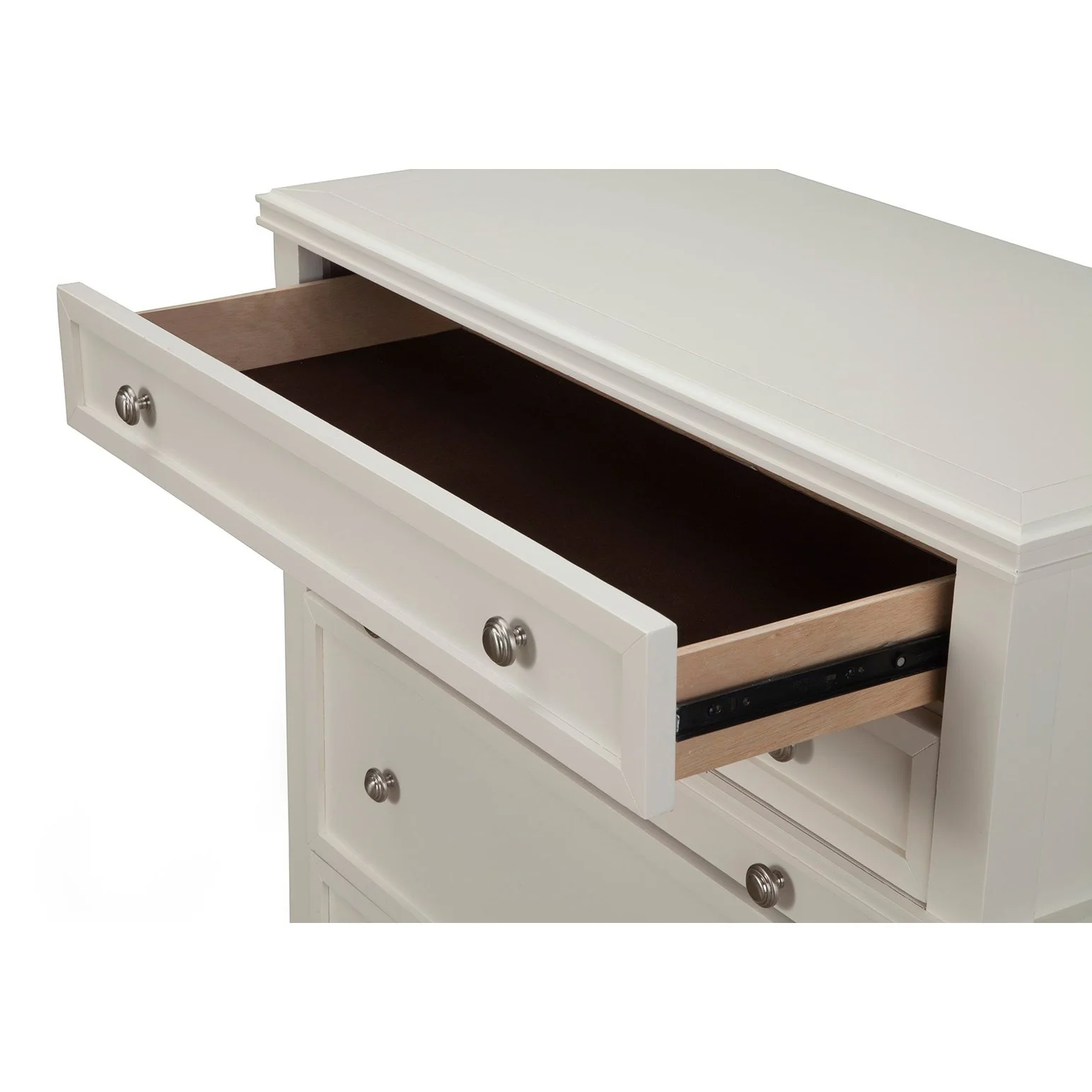Alpine Furniture Potter 4 Drawer Multifunction Chest w/ Pull Out Tray, White 955-05 - Image 5