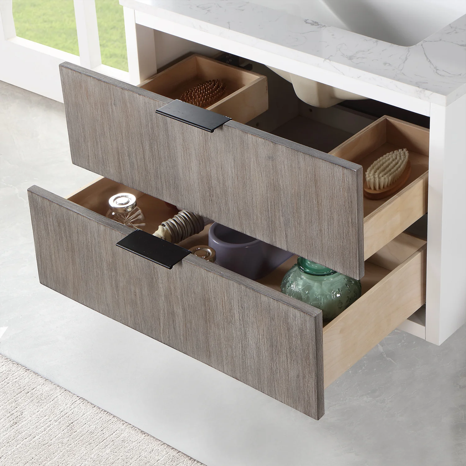 Altair Design Dione 30" Single Bathroom Vanity in Classical Gray with Aosta White Composite Stone Countertop - Image 14