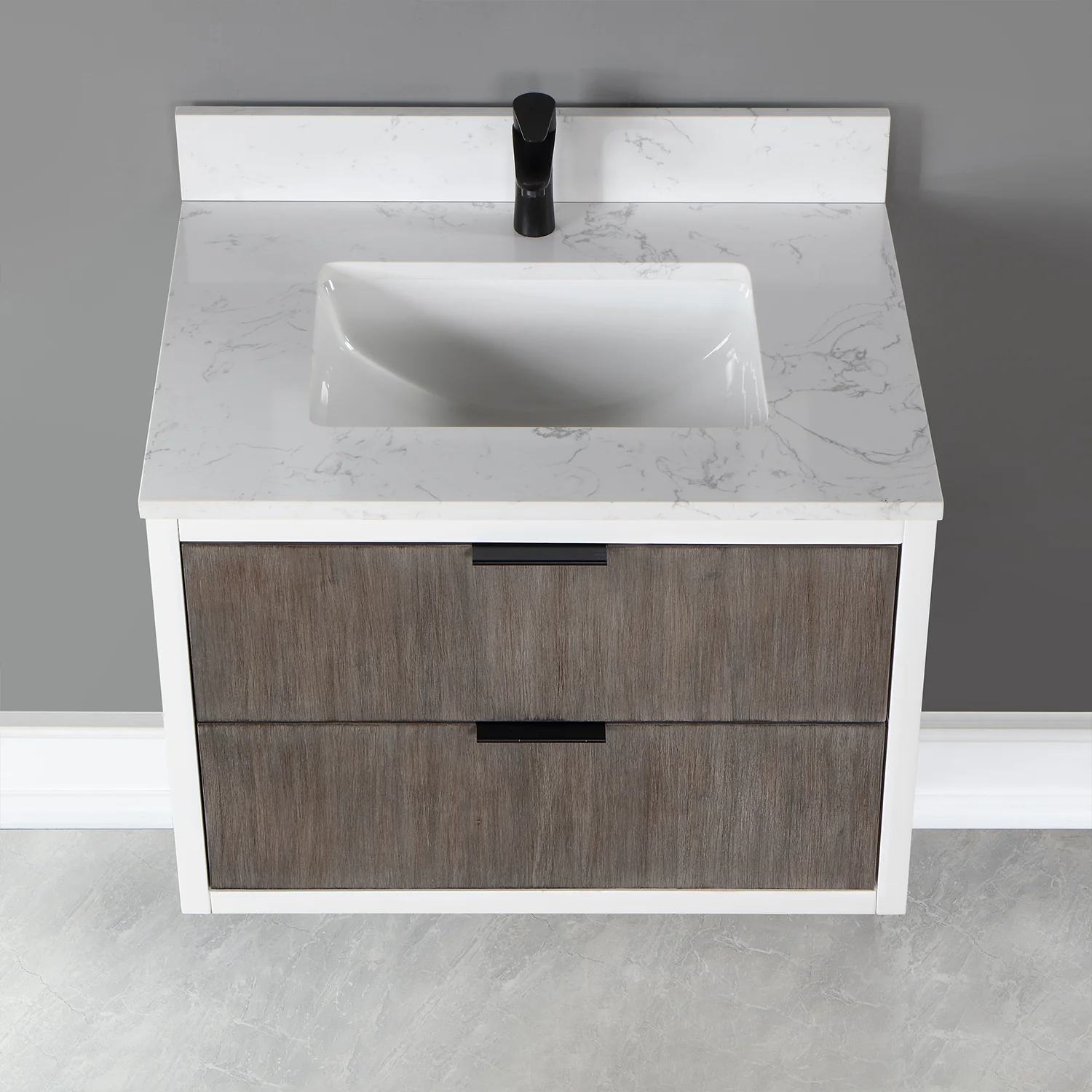 Altair Design Dione 30" Single Bathroom Vanity in Classical Gray with Aosta White Composite Stone Countertop - Image 15