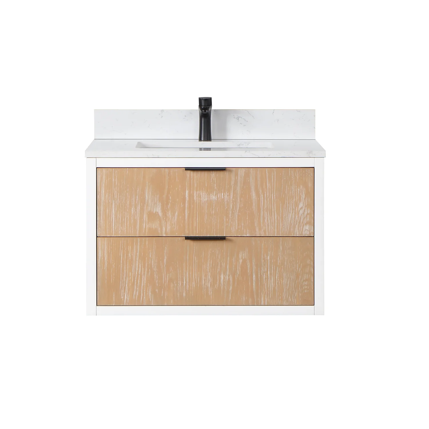 Altair Design Dione 30" Single Bathroom Vanity in Weathered Pine with Aosta White Composite Stone Countertop - Image 10