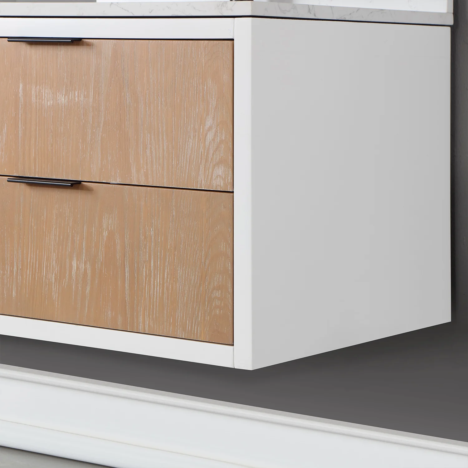 Altair Design Dione 30" Single Bathroom Vanity in Weathered Pine with Aosta White Composite Stone Countertop - Image 12