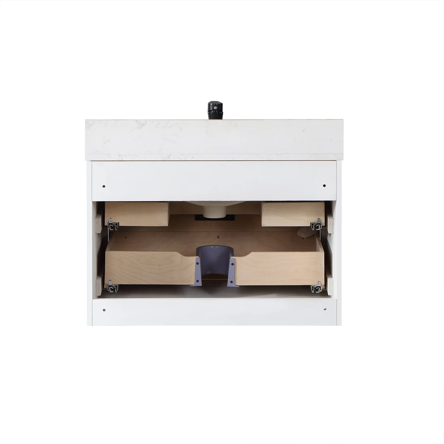 Altair Design Dione 30" Single Bathroom Vanity in Weathered Pine with Aosta White Composite Stone Countertop - Image 17
