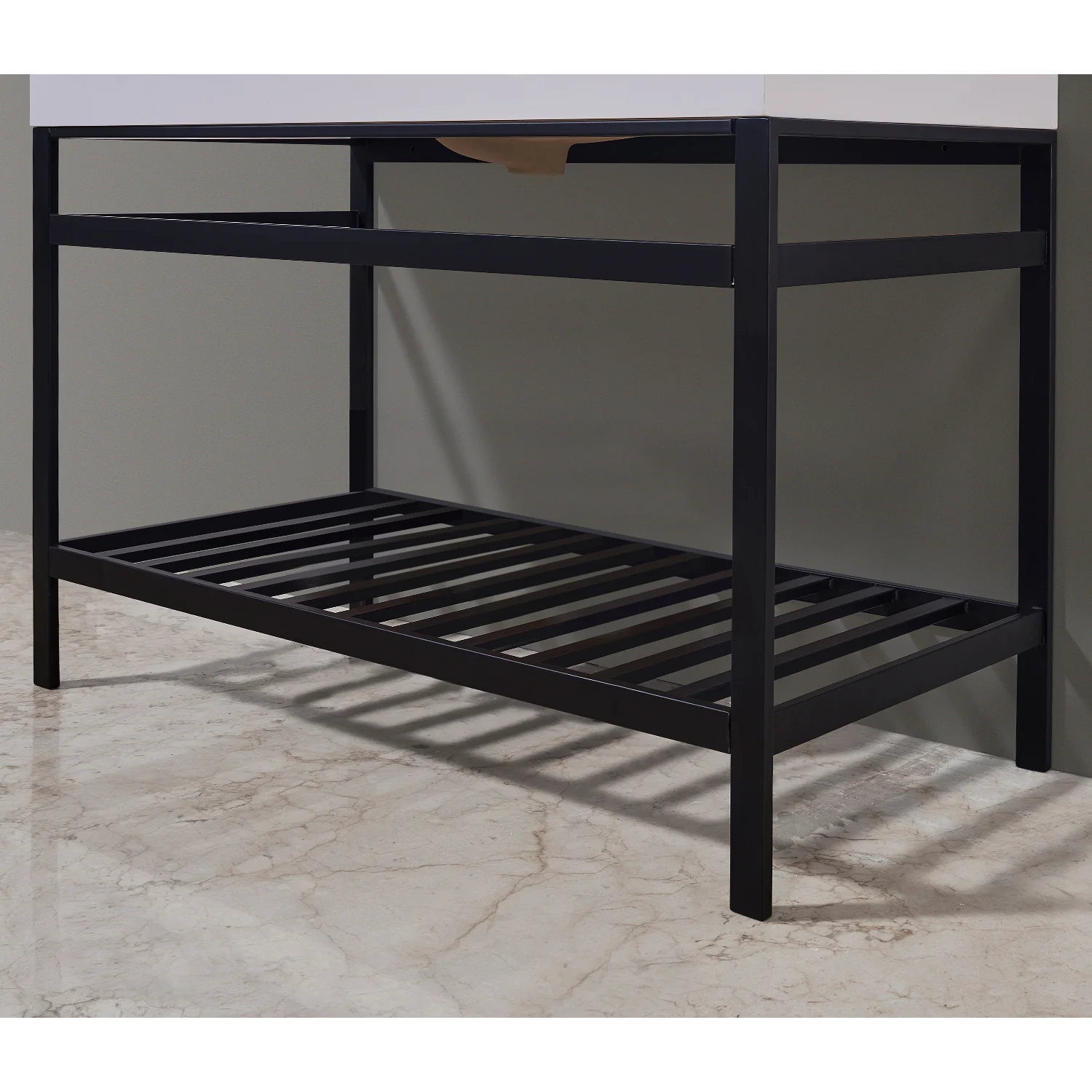 Altair Design Edolo 48" Single Stainless Steel Vanity Console in Matt Black with Snow White Stone Countertop - Image 10