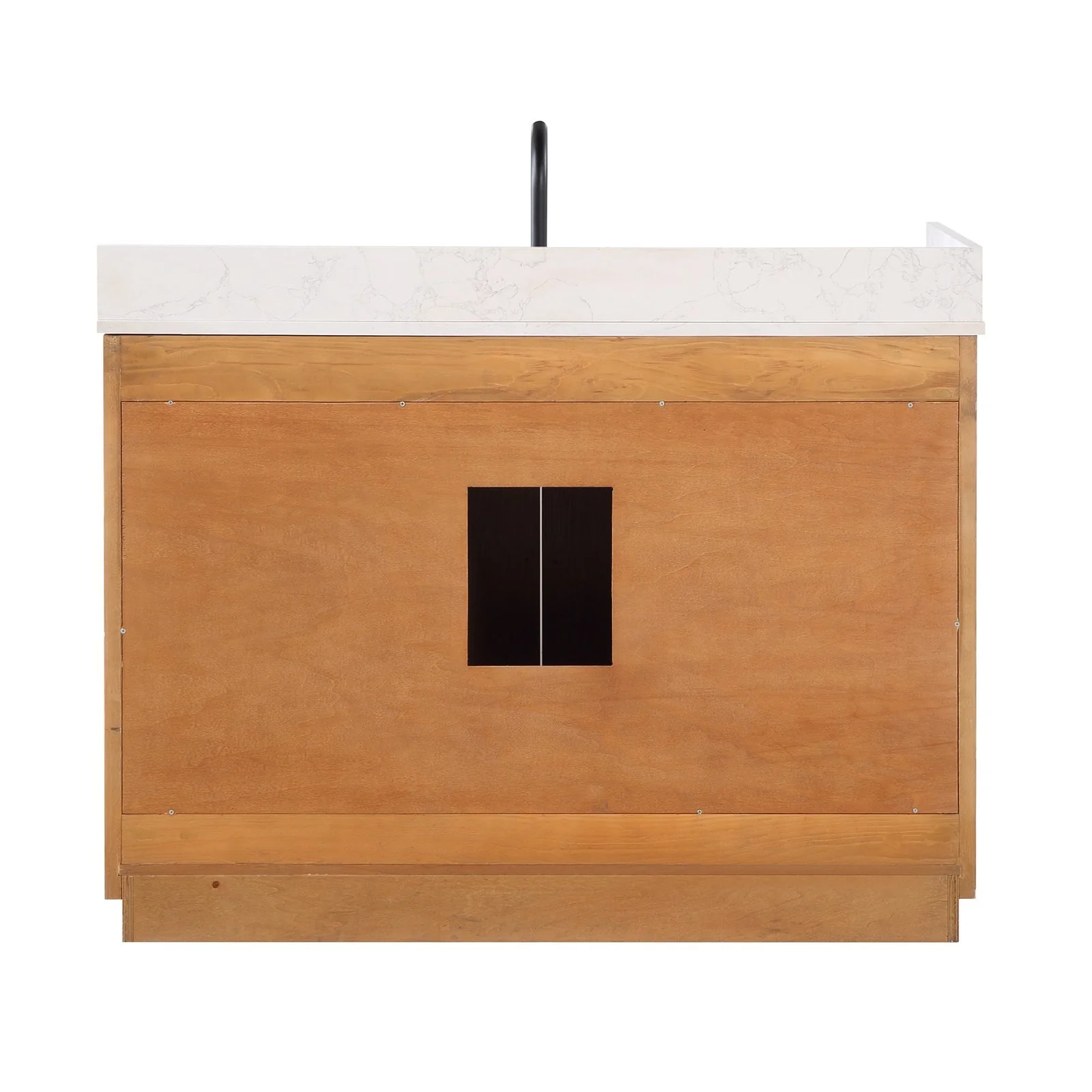 Altair Design Gavino 48" Single Bathroom Vanity in Light Brown with Grain White Composite Stone Countertop - Image 20