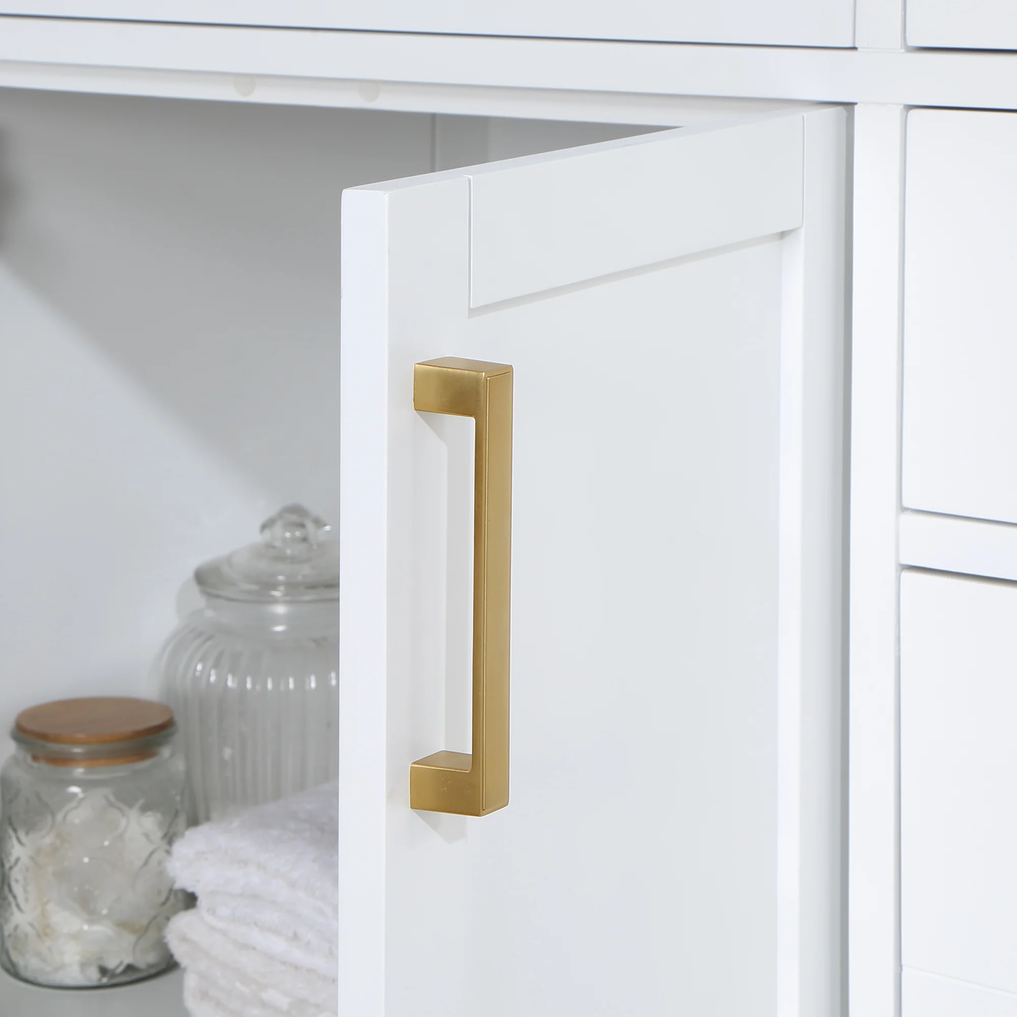 Altair Design Gavino 60" Double Bathroom Vanity in White with Grain White Composite Stone Countertop - Image 18
