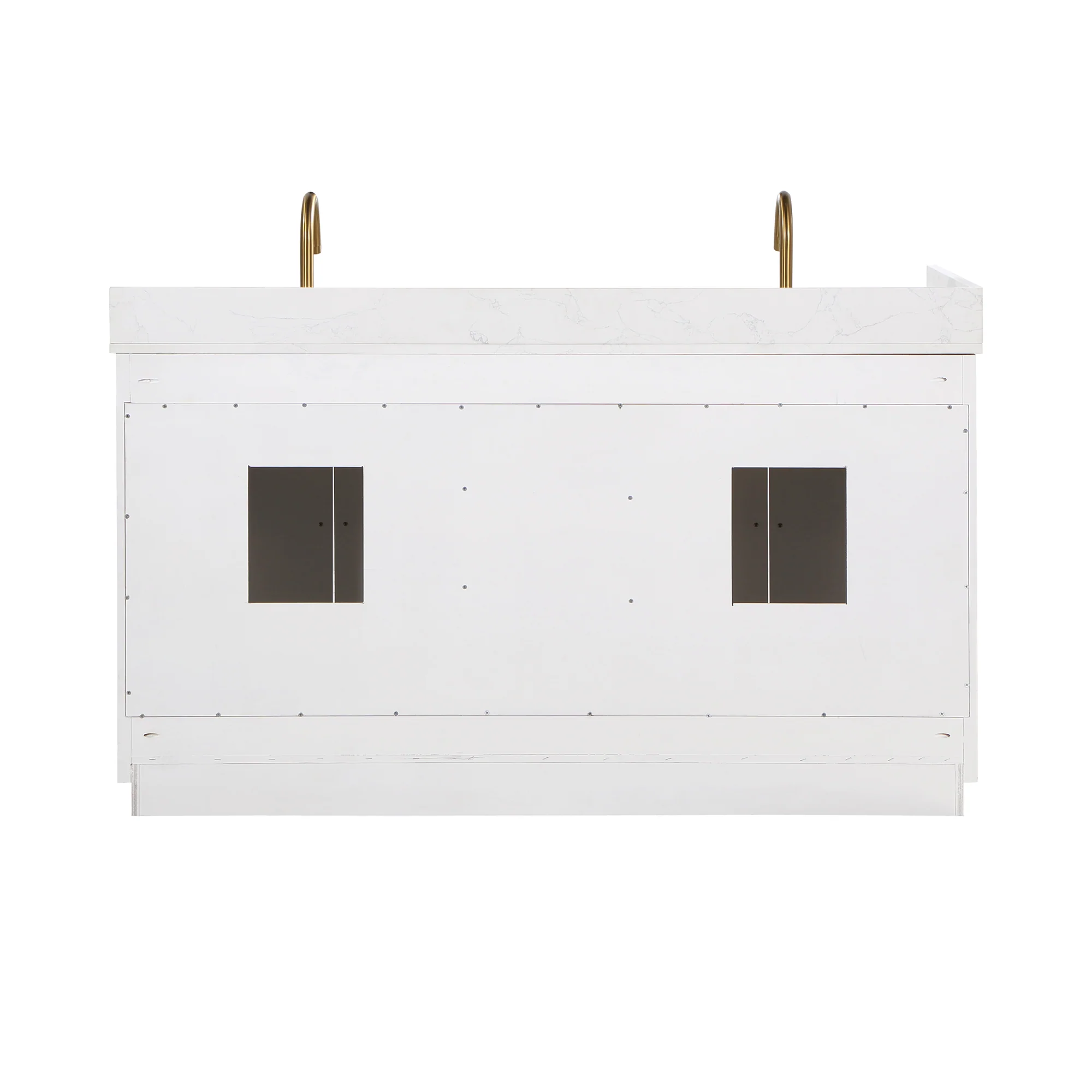 Altair Design Gavino 60" Double Bathroom Vanity in White with Grain White Composite Stone Countertop - Image 19